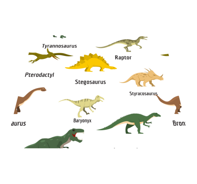 Vinilo kilimėlis miegamajam su realistiniais dinozaurais - „Tenstickers“
