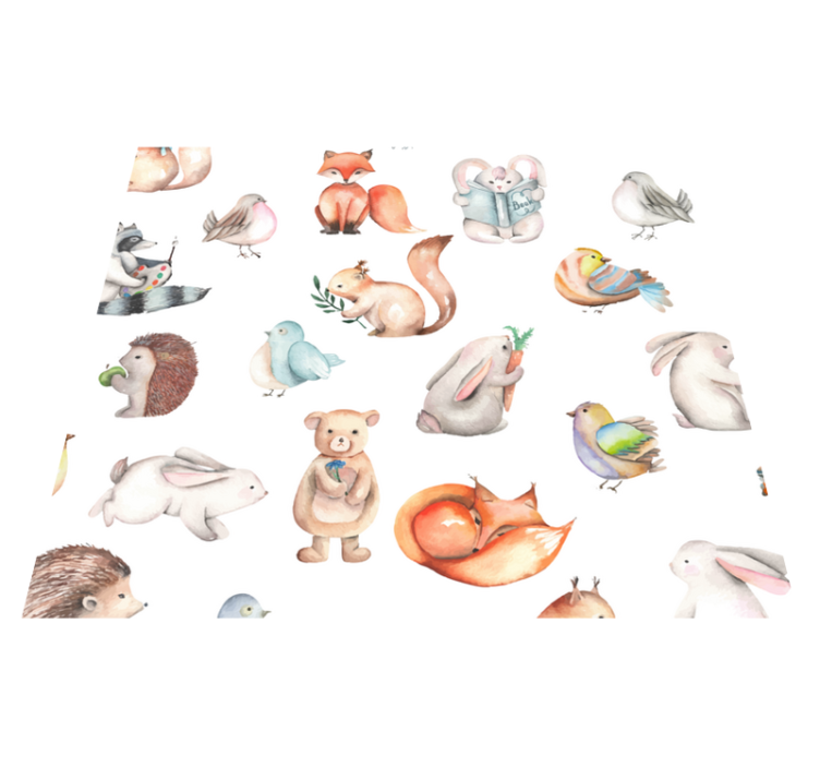 Vinilinis kilimėlis su paprastais miško gyvūnais - „Tenstickers“