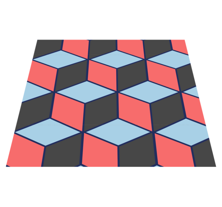Vinilo kilimėlis miegamajam geometriniais kvadratais 3d - „Tenstickers“