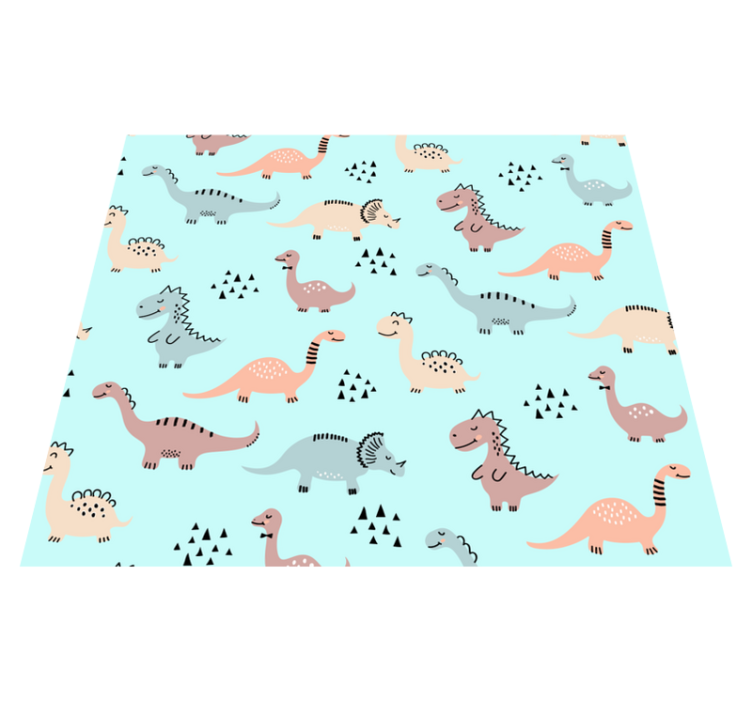 Vinilo kilimėlis miegamajam su mėlynu fonu ir dinozaurais - „Tenstickers“