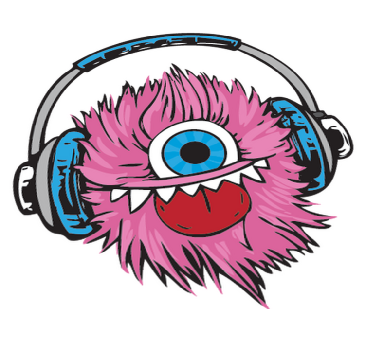 Vaikų vinilinė kilimėlė rožinis pūkuotas monstras - „Tenstickers“