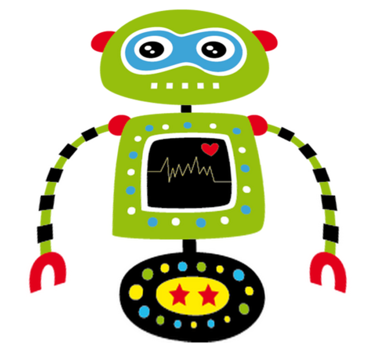 Vaikų vinilinė kilimėlė Žalias robotas - „Tenstickers“