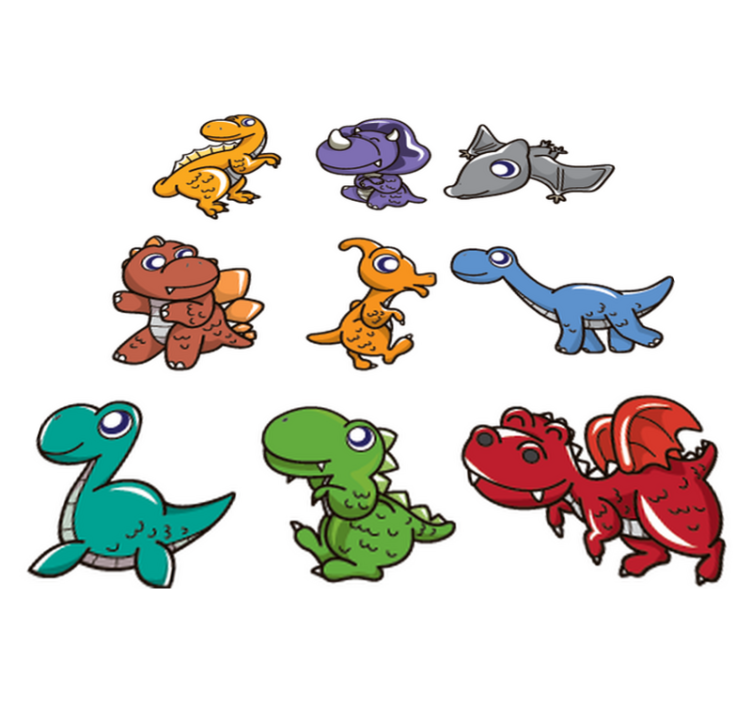 Vaikų vinilinė kilimėlė su dinozaurais kūdikiams - „Tenstickers“