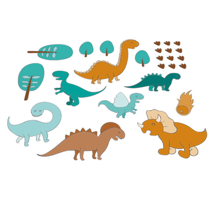 Vaikų vinilinė kilimėlė dinozaurų pasaulyje - „Tenstickers“