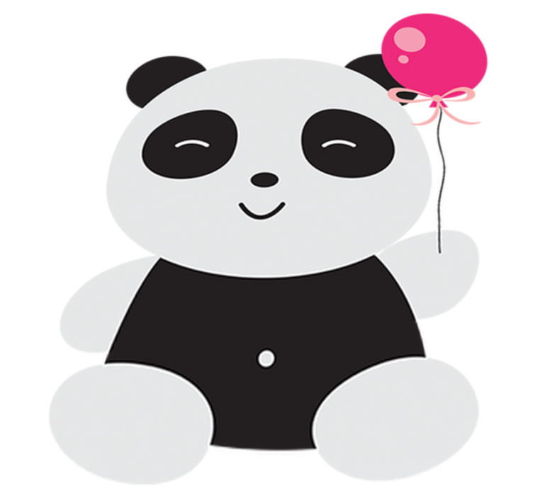 Vaikų vinilinė kilimėlė panda lokys su rožiniu balionu - „Tenstickers“