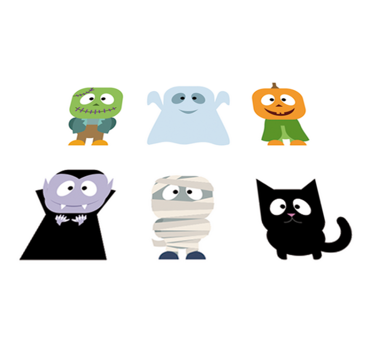 Vaikų vinilinė kilimėlė su halloween monstrais - „Tenstickers“