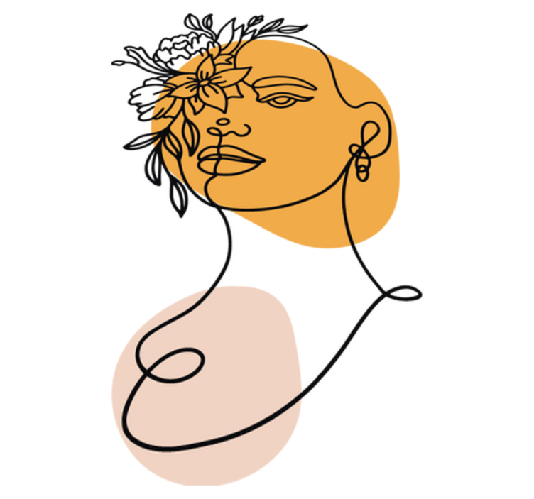 Vinilo kilimėlis miegamajam minimalistinė moters portretas - „Tenstickers“