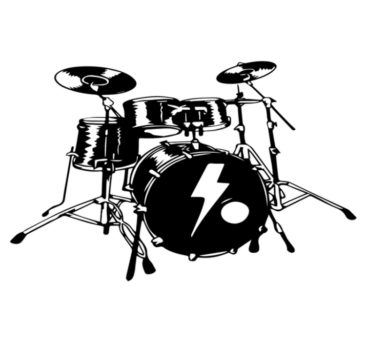 Vinilo kilimėlis miegamajam su baterija ant balto fono - „Tenstickers“