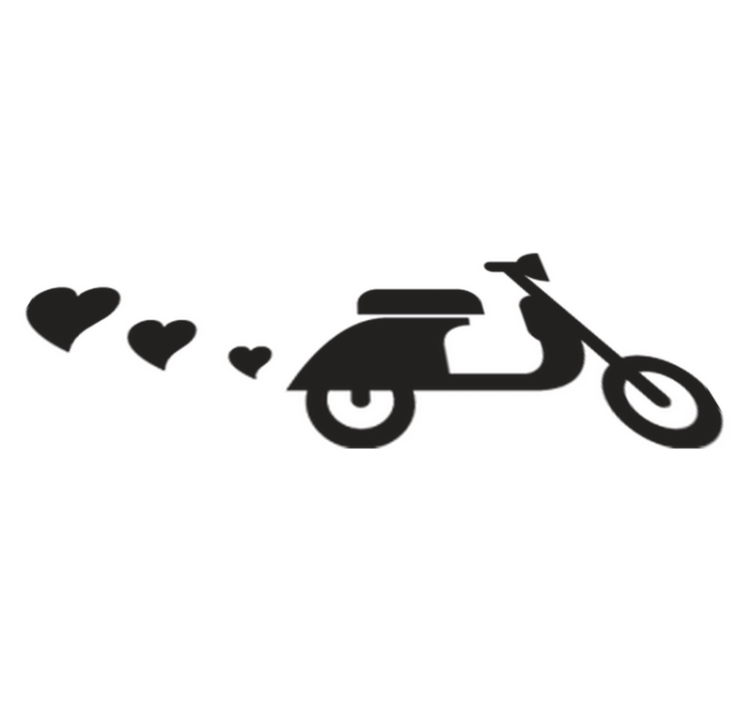 Vinilo kilimėlis miegamajam motociklams ir širdims - „Tenstickers“