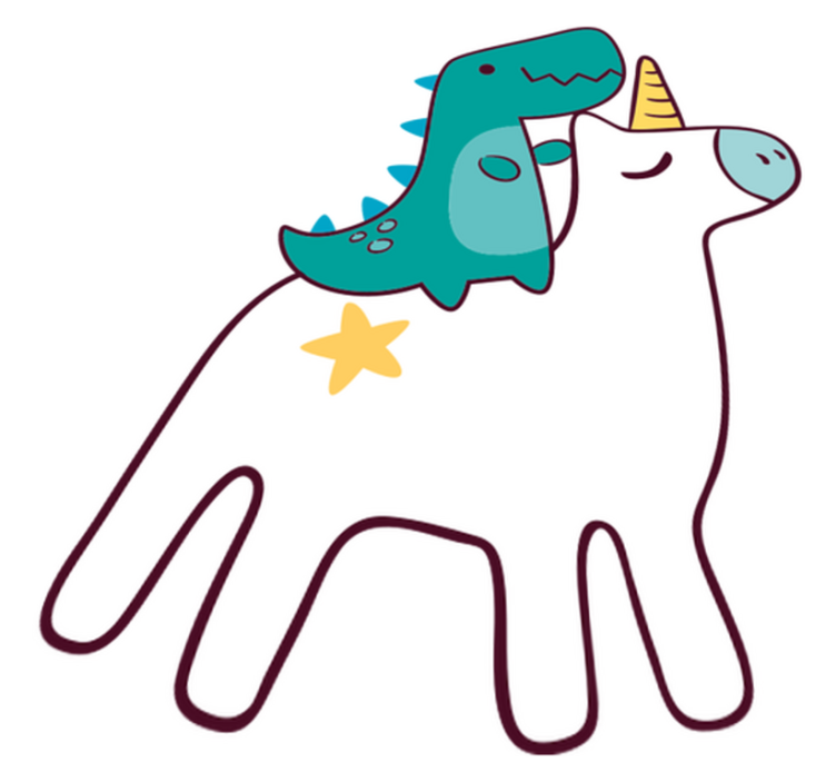 Vaikų vinilinė kilimėlė su vienaragiais ir dinozaurais - „Tenstickers“