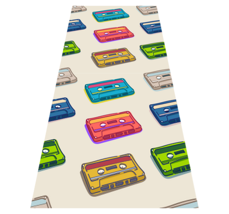Vinilo kilimėlis miegamajam su retro kasetės raštu - „Tenstickers“