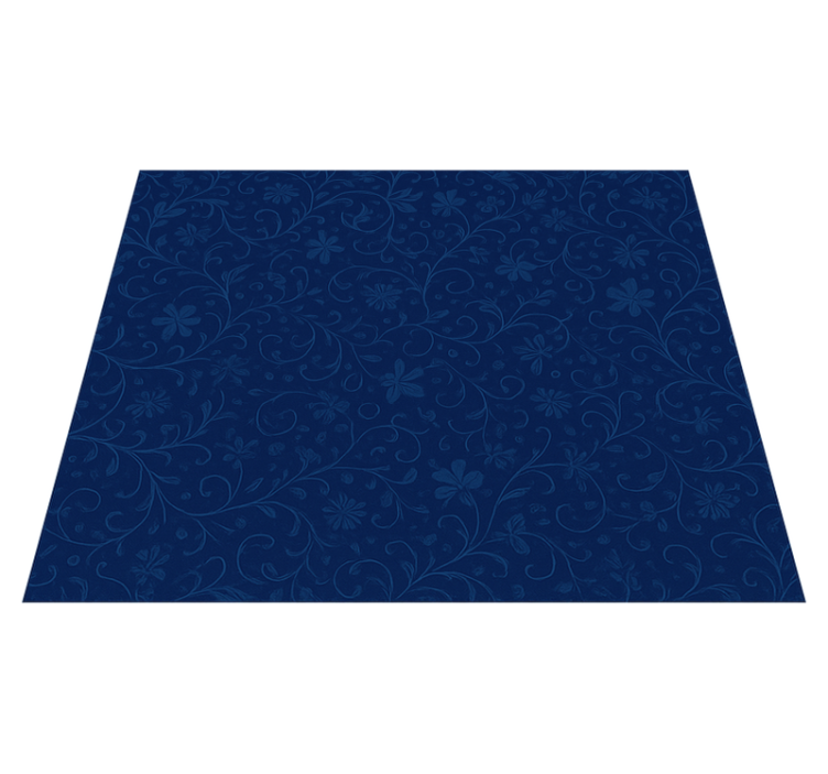 Vinilo kilimėlis miegamajam tamsiai mėlynos gėlės raštu - „Tenstickers“