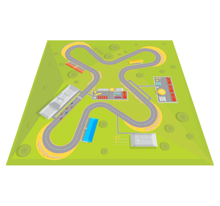 Nuostabus automobilių trasos vaikų vinilo kilimas - „Tenstickers“