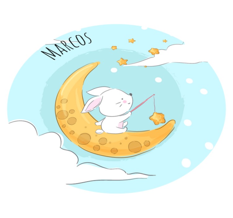 Pritaikomas vinilo kilimėlis su mėnuliu ir žvaigždėmis - „Tenstickers“