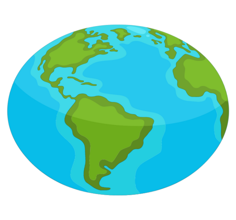 Iliustracinis pasaulio žemėlapis vinilo kilimėlis - „Tenstickers“