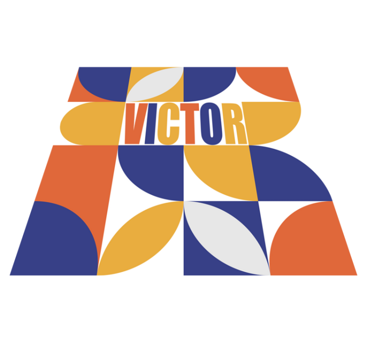 Pritaikoma geometrinė vinyl kilimėlis su vardu - „Tenstickers“