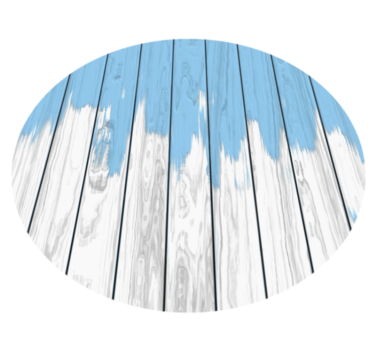 Apvalus balto ir mėlyno medžio vinilo kilimas - „Tenstickers“