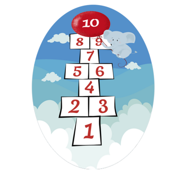 Apynių balionas dramblys vaikų vinilinė kilimėlė - „Tenstickers“