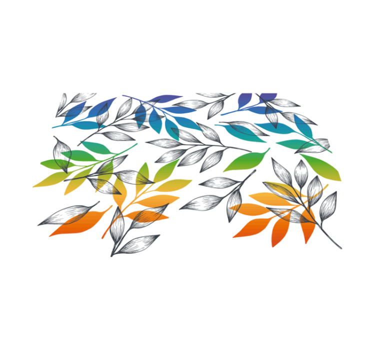 Vaivorykštė palieka modernų vinilo kilimėlį - „Tenstickers“