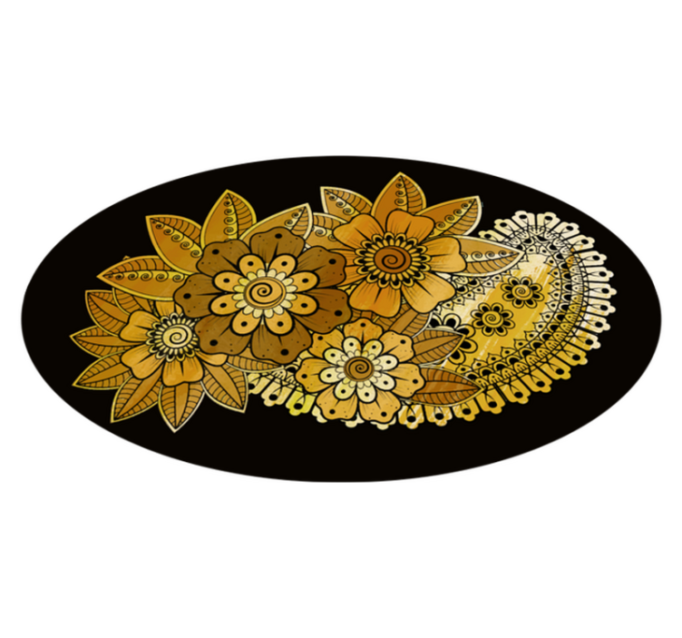 Paisley indiško stiliaus vinilo gyvenamojo kambario kilimėlis - „Tenstickers“