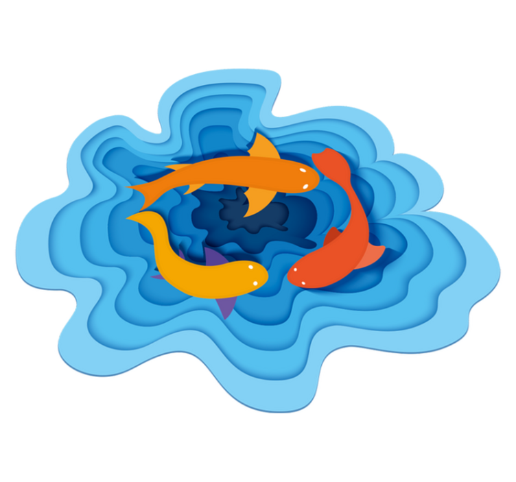 Apvalios žuvys akvariumo gyvūninis vinilinis kilimas - „Tenstickers“