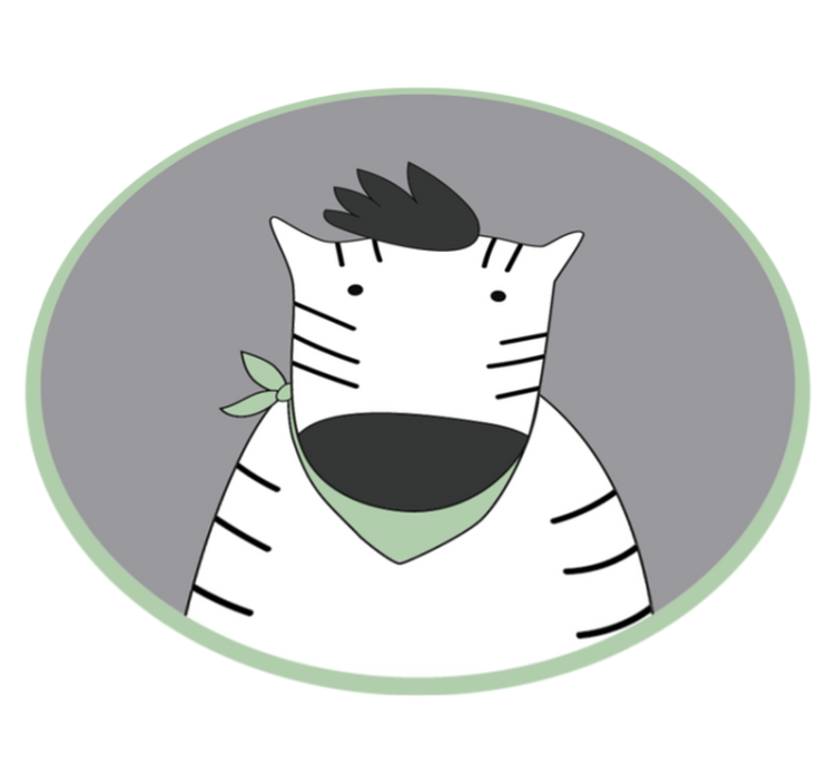 Linksmas zebras vaikų vinilinė kilimėlė - „Tenstickers“