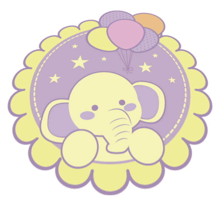 Dramblių balionai vaikų vinilinė kilimėlė - „Tenstickers“