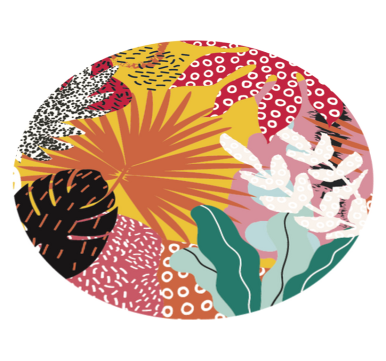 Atogrąžų botanikos harmonija gėlių rašto kilimėlis - „Tenstickers“