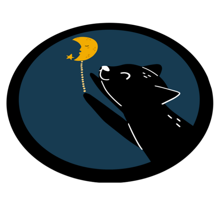 Katės ir mėnulio gyvūnų kilimas - „Tenstickers“