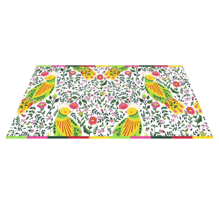 Gėlių papūgos raštas gėlių rašto kilimėlis - „Tenstickers“