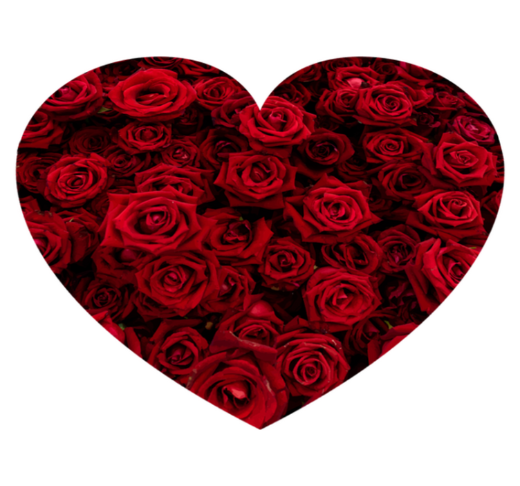 širdis alsuoja rožėmis gėlių vinilo kilimas - „Tenstickers“