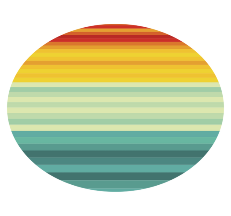 Vaivorykštės juostelių apskritimas dryžuotas vinilo kilimas - „Tenstickers“