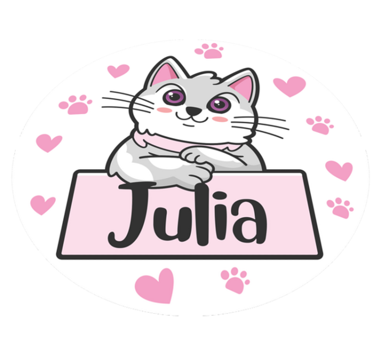 Vaikiškas pritaikomas vinilinis kilimas su katinu - „Tenstickers“