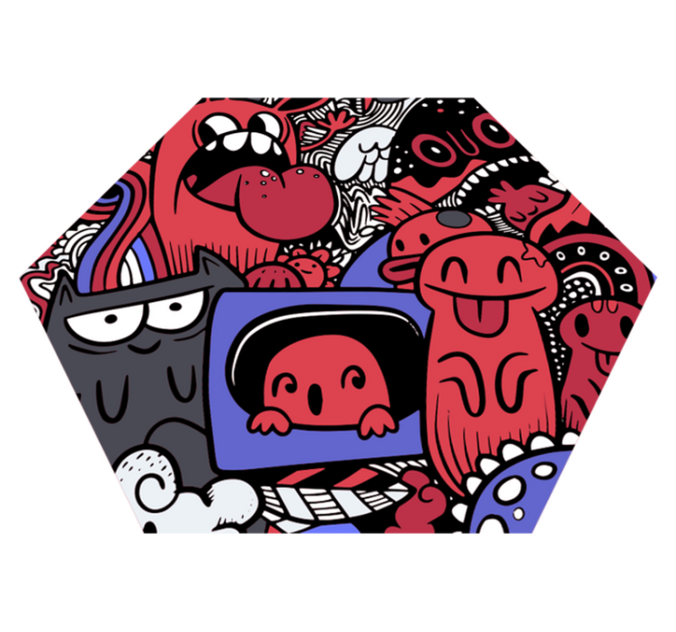 žaismingi monstrų meno kūriniai vinilinis kilimėlis - „Tenstickers“