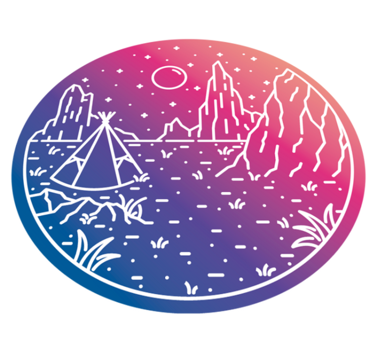 Stovyklavimo nakties scena gamtos vinilinis kilimas - „Tenstickers“