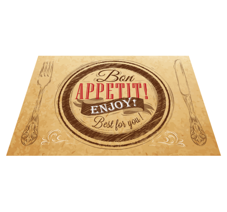 Gero apetito mėgaukitės vinilo kilimėlas su frazėmis - „Tenstickers“