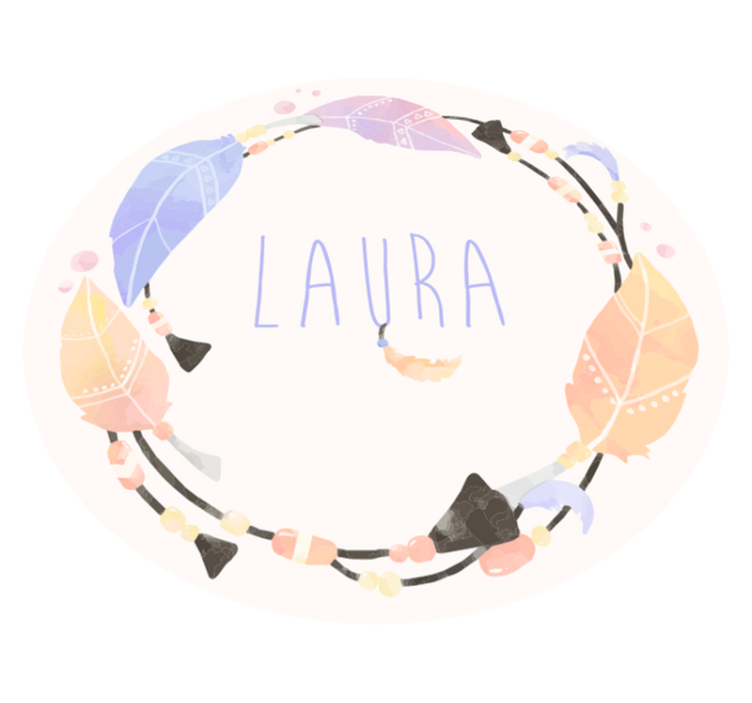 Individualizuotas plunksnų ratas vinyl kilimėlis su vardu - „Tenstickers“