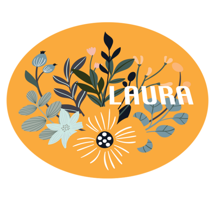 Pagal užsakymą gėlių emblema vinyl kilimėlis su vardu - „Tenstickers“