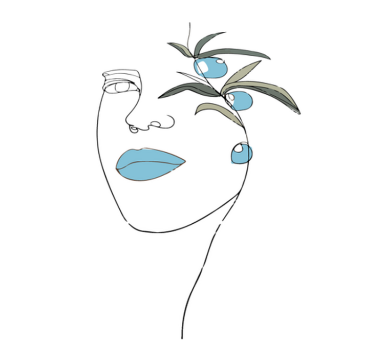 Minimalistinis veido eskizas miegamojo kilimas - „Tenstickers“