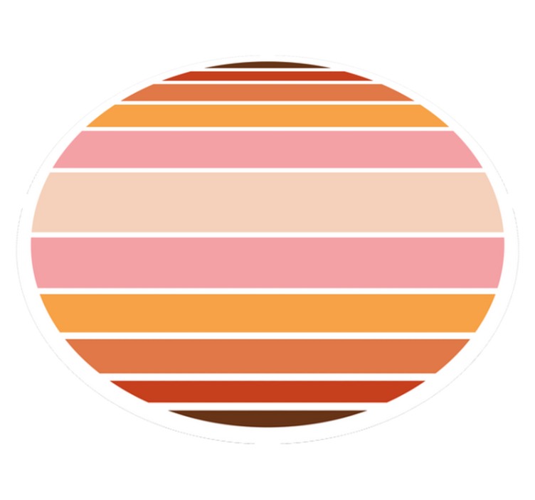 Dryžuotas ovalus dizainas dryžuotas vinilo kilimas - „Tenstickers“