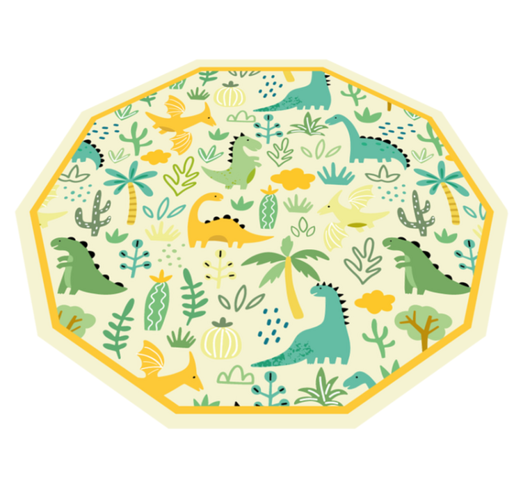 Dinozaurų šešiakampis vinilinis kilimėlis - „Tenstickers“