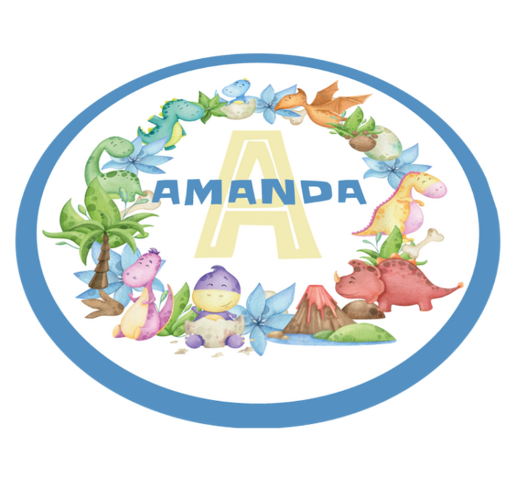 Dinozaurų rėmas su asmeninio vardo kilimu - „Tenstickers“