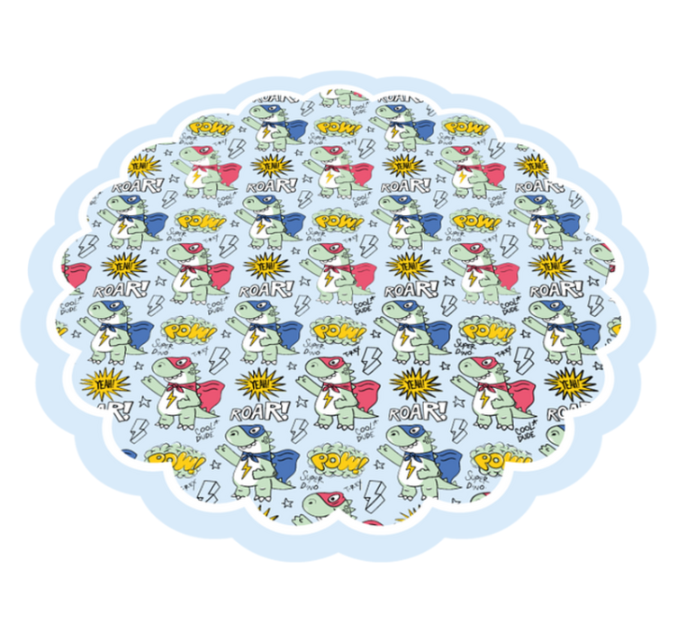 Superherojus dinosai vaikų vinilinė kilimėlė - „Tenstickers“