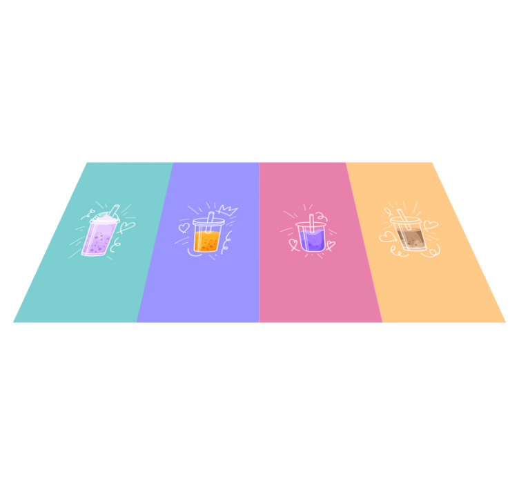 Gėrimų logotipų kvadratai vinilo kilimėlas su frazėmis - „Tenstickers“