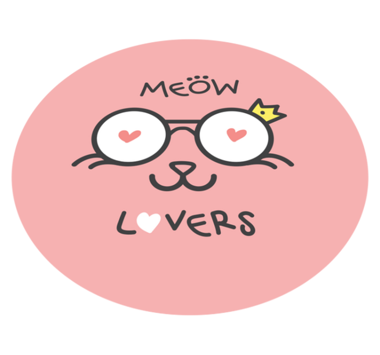 Linksmas katinėlis su vainiko vaikišku viniliniu kilimu - „Tenstickers“