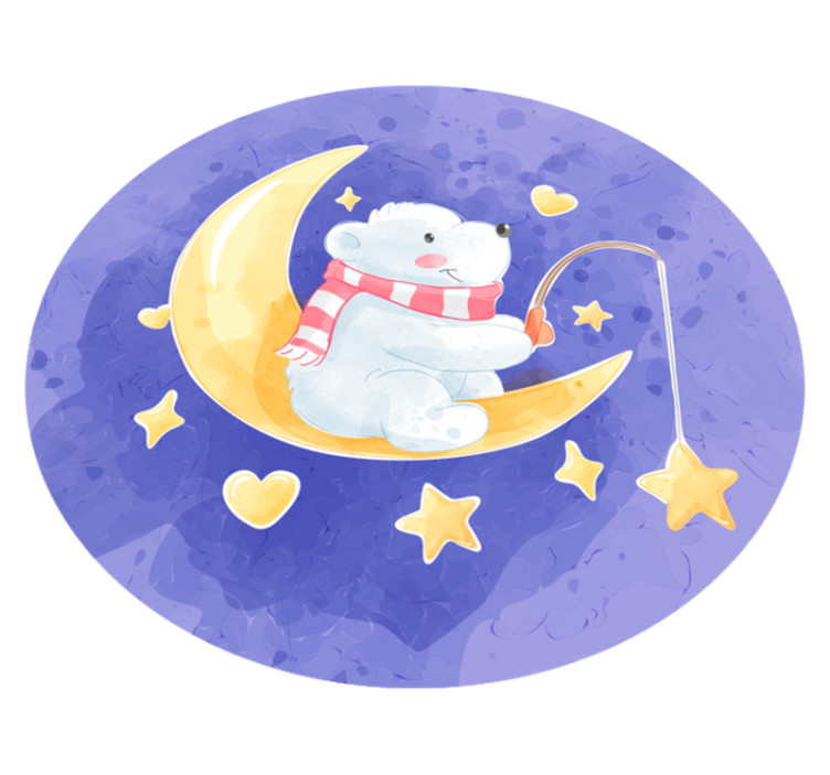 Mėnulio apšviestas lokys kilimas vaiko kambariui - „Tenstickers“