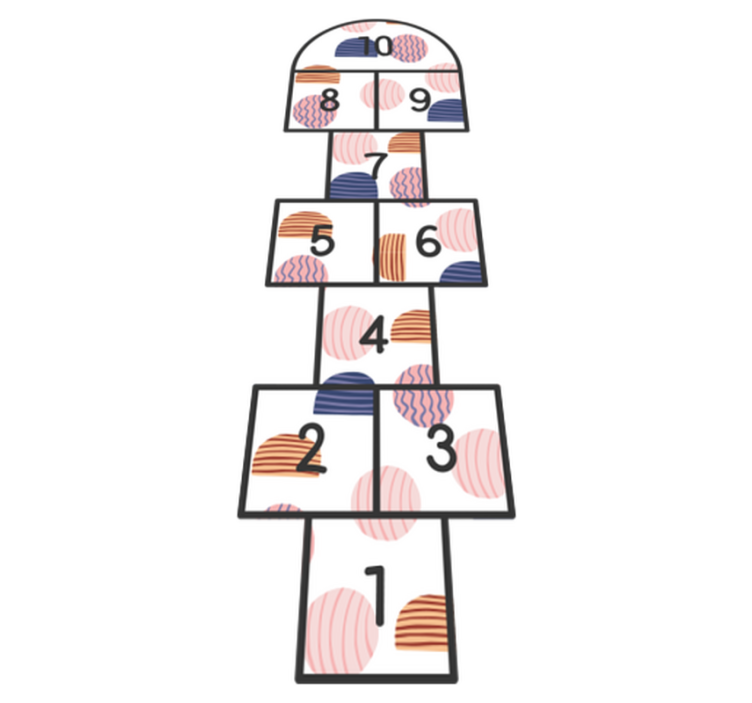 Apvalus apynių žaidimų vinilo kilimas - „Tenstickers“