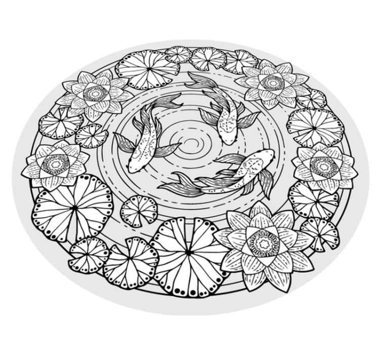 Koi žuvies ramybė gyvūnų vinilo kilimėlis - „Tenstickers“