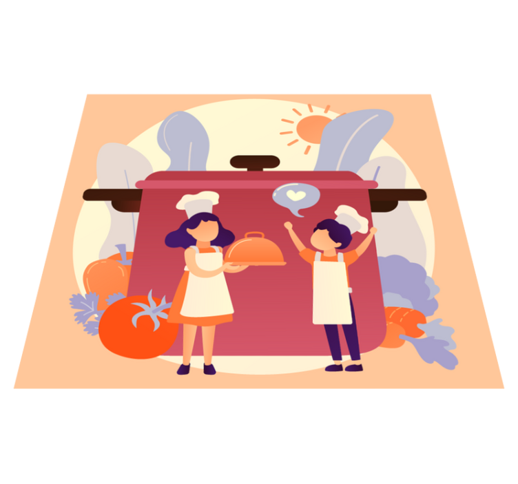 Kulinariniai personažai vaikų vinilinė kilimėlė - „Tenstickers“