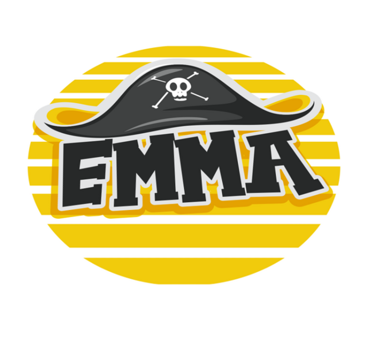 Piratų tema vinyl kilimėlis su vardu - „Tenstickers“